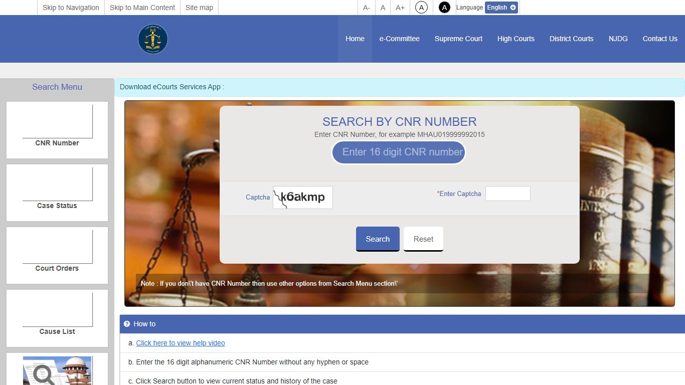 Case Status : Search by Case Number - e-Courts